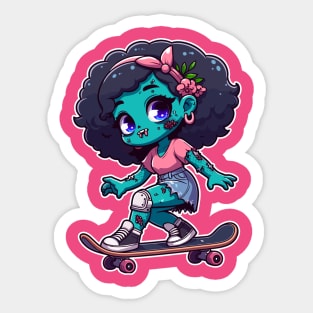 Zombie Skate Girl Sticker